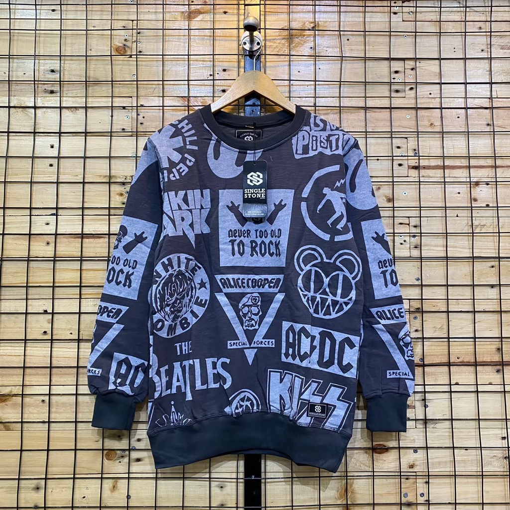 [COD] Sweater Pria Wanita Crewneck Distro Bandung-To rock