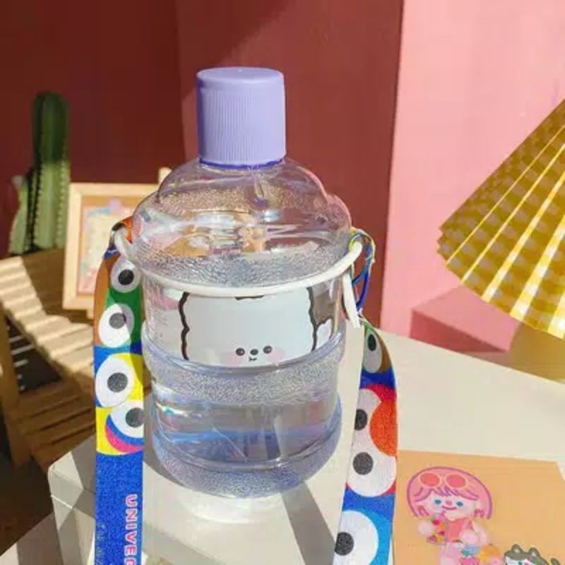botol minum korea lucu /plastik /anak /tali botol /bpa free 600ml
