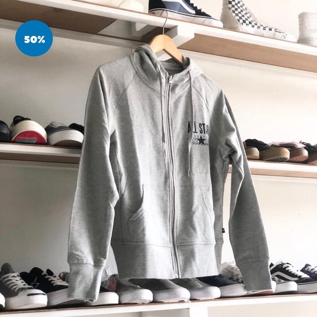 Converse All Star Blocked Chevron Hoodie Grey Woman