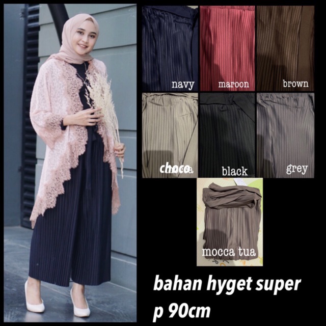 302 KULOT PLISKET PANJANG TALI PINGGANG MODIS FASHION MUSLIM BAWAHAN CELANA POLOS MURAH PLEATEDPANTS