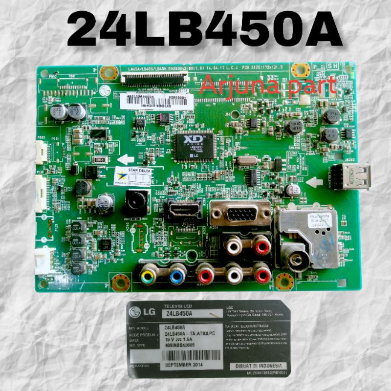 MAINBOARD TV LG 24LB450A / MB TV LG 24LB450 / MB LG 24LB450A / MB 24LB450A / 24LB450A / motherboard 