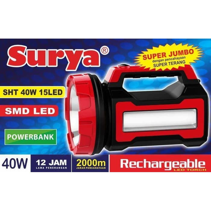 Senter lampu LED Surya SHT 40W 15LED JUMBO