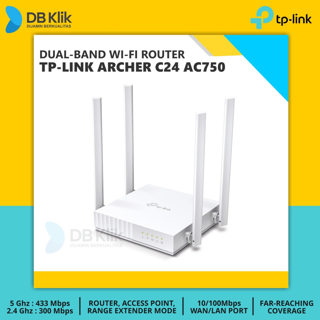 Router Wireless TP-Link ARCHER C24 AC750 Dual Band 300Mbps - ARCHER C24