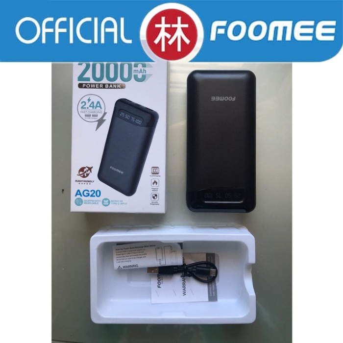 Foomee AG20 20000mAh 2 USB Output Fast Charging LED Display