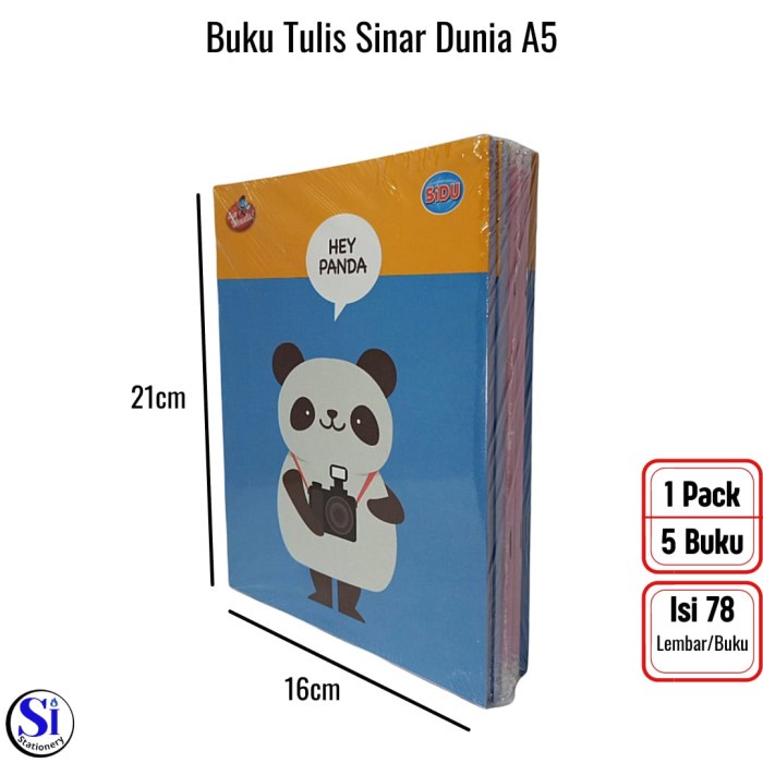 

Unik Buku Tulis Sinar Dunia/Sidu A5 78 Lembar Isi 5 Pcs/1 Pack Berkualitas