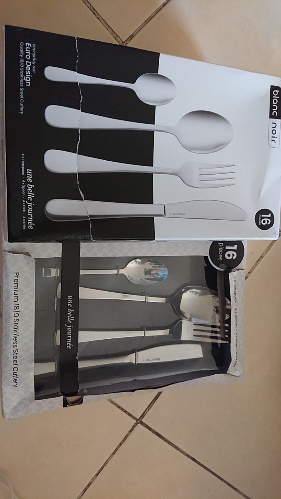 Blanc Noir Premium Cutlery Set 16 Pcs