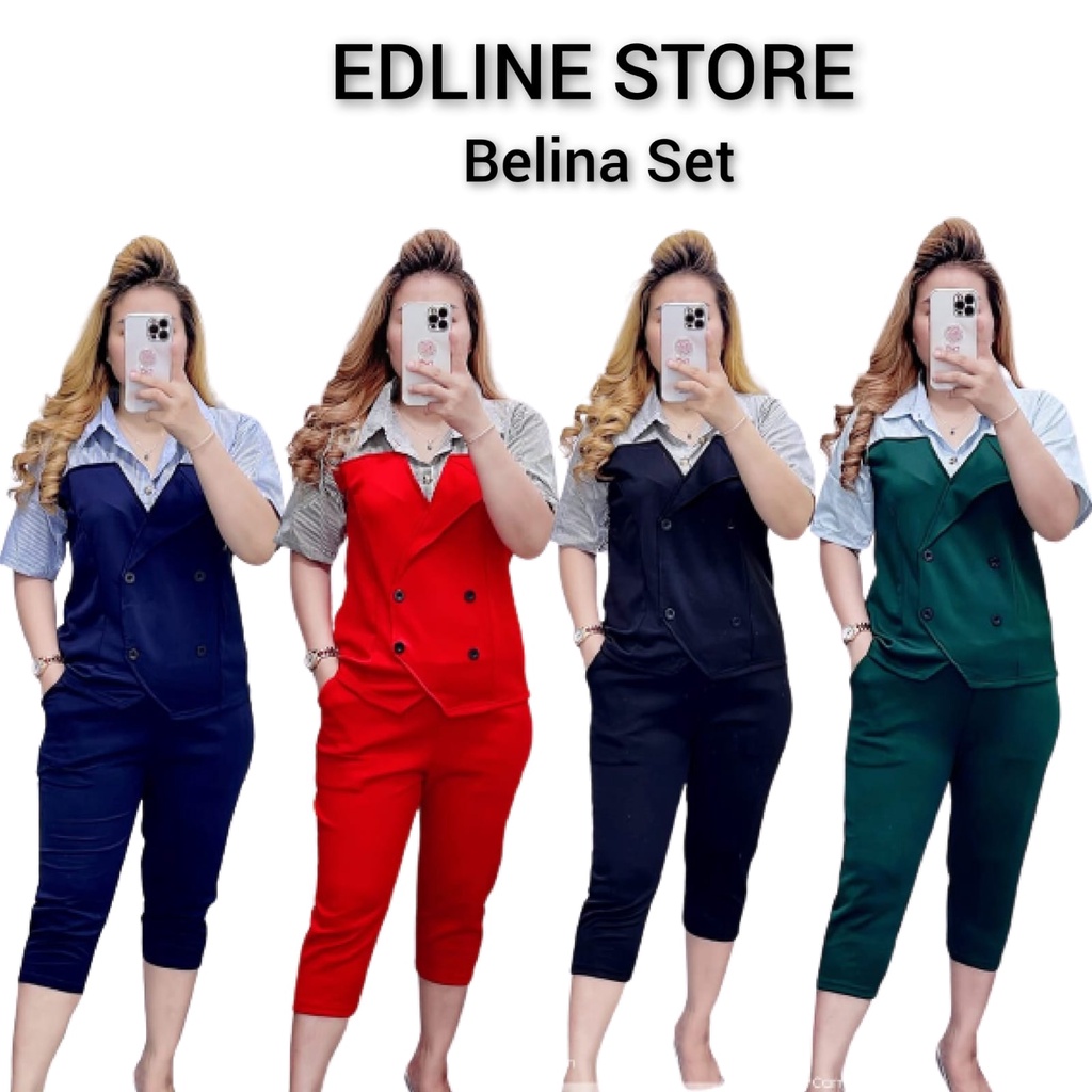 Belina Set Stelan Wanita Jumbo By momelca Isuka fashion