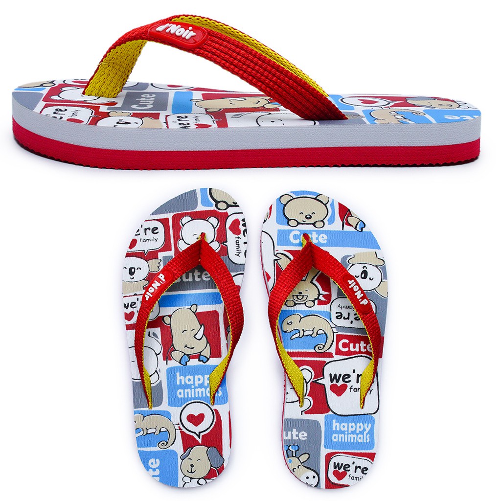 preloved- sendal sandal jepit d'noir merah ukuran 27