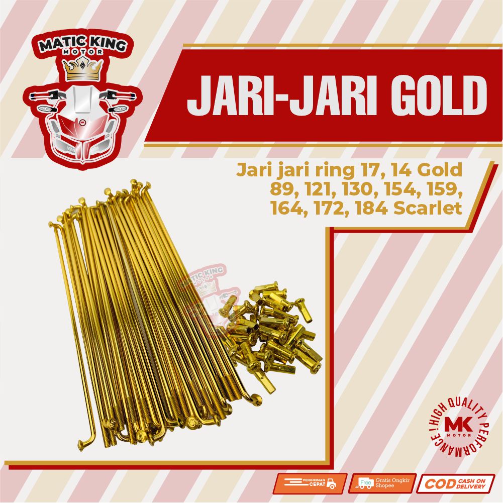 Jari jari ring 17 14 Gold 89 121 130 154 159 164 172 184 Scarlet