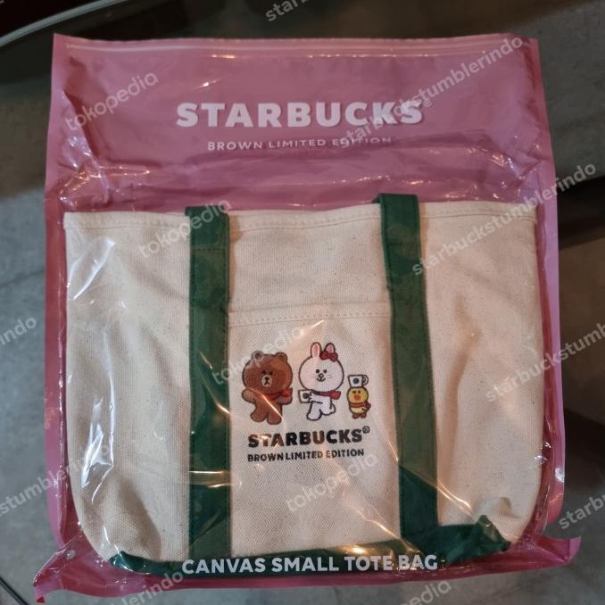 Starbucks X Line Friends Mini Tote Bag Brown Conny Sally Bear Tas Rare barang tersedia