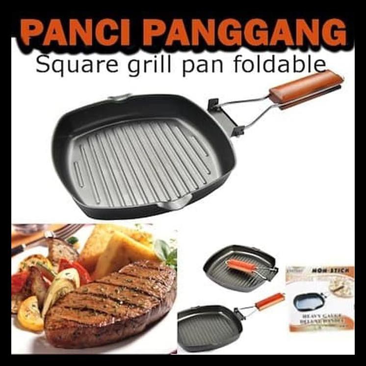 [BISA BAYAR DI TEMPAT] Square Teflon Griller Pan Wajan Teflon BBQ Wajan Bakar Panggang PROMOKode