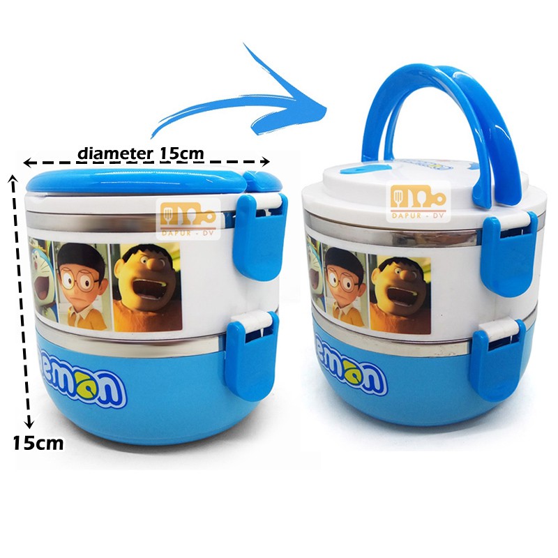 Lunch box susun 2 karakter anak lucu / Motif random