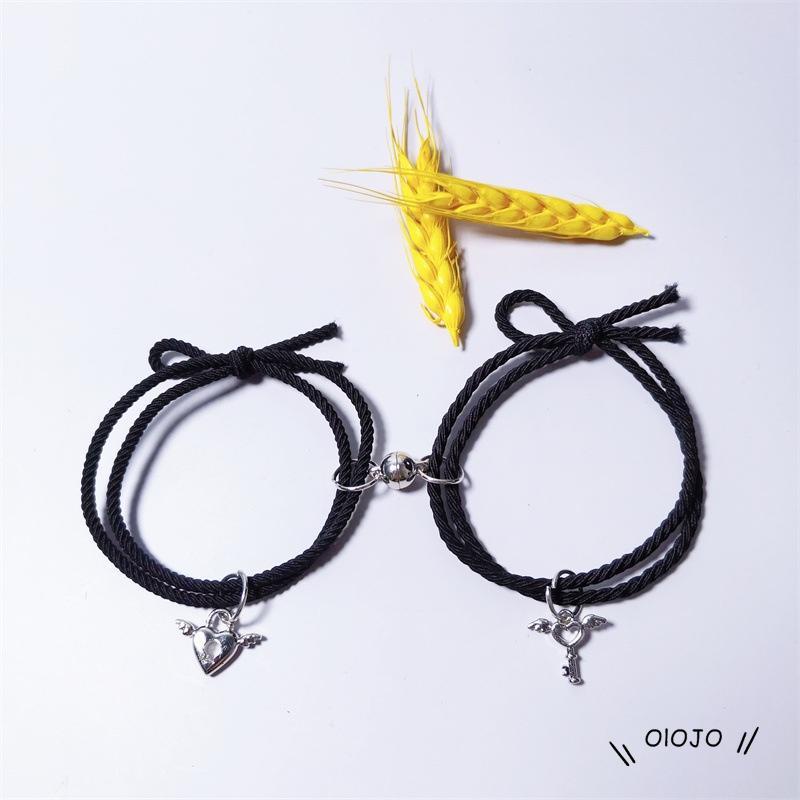 【COD】2 PCS TERMURAH GELANG MAGNET COUPLE LUCU ANEKA WARNA GELANG PERSAHABATAN