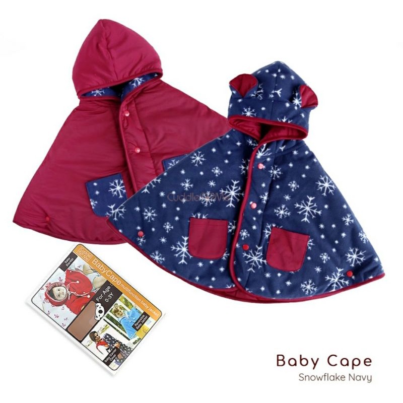 CUDDLEME BABYCAPE SELIMUT JAKET BOLAK BALIK MANTEL KOREA KADO BAYI-Snowflakes