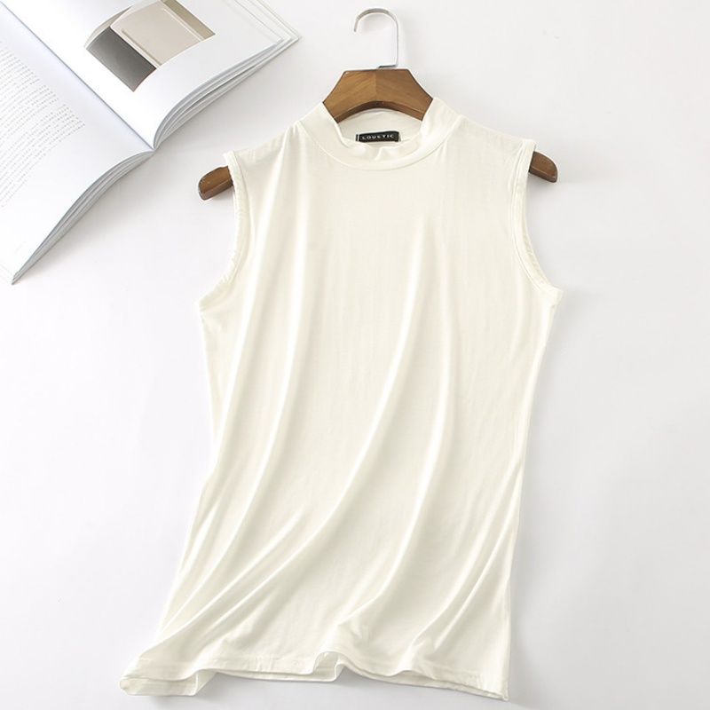 Kaos Turtleneck &quot;Chama&quot;, Sleeveless Bahan Modal, Stretch Adem Dingin