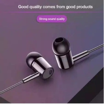 Headset - Earphone - Handsfree D21 Superbass Ear bud Karet Jack 3.5mm