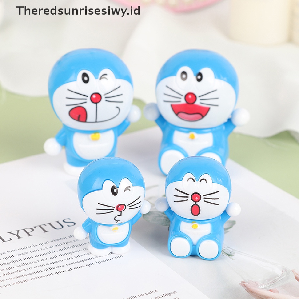 # Alat Rumah Tangga # 4pcs / set Topper Kue Desain Doraemon Cat Untuk Dekorasi Pesta Anak