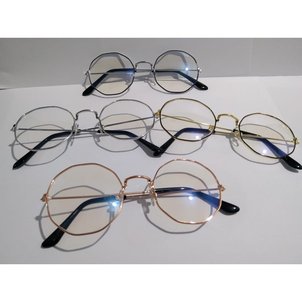 ♥TMALL88♥ COD Kacamata Baca Frame Anti Radiasi Metal Gaya Retro Untuk Pria / Wanita KM66