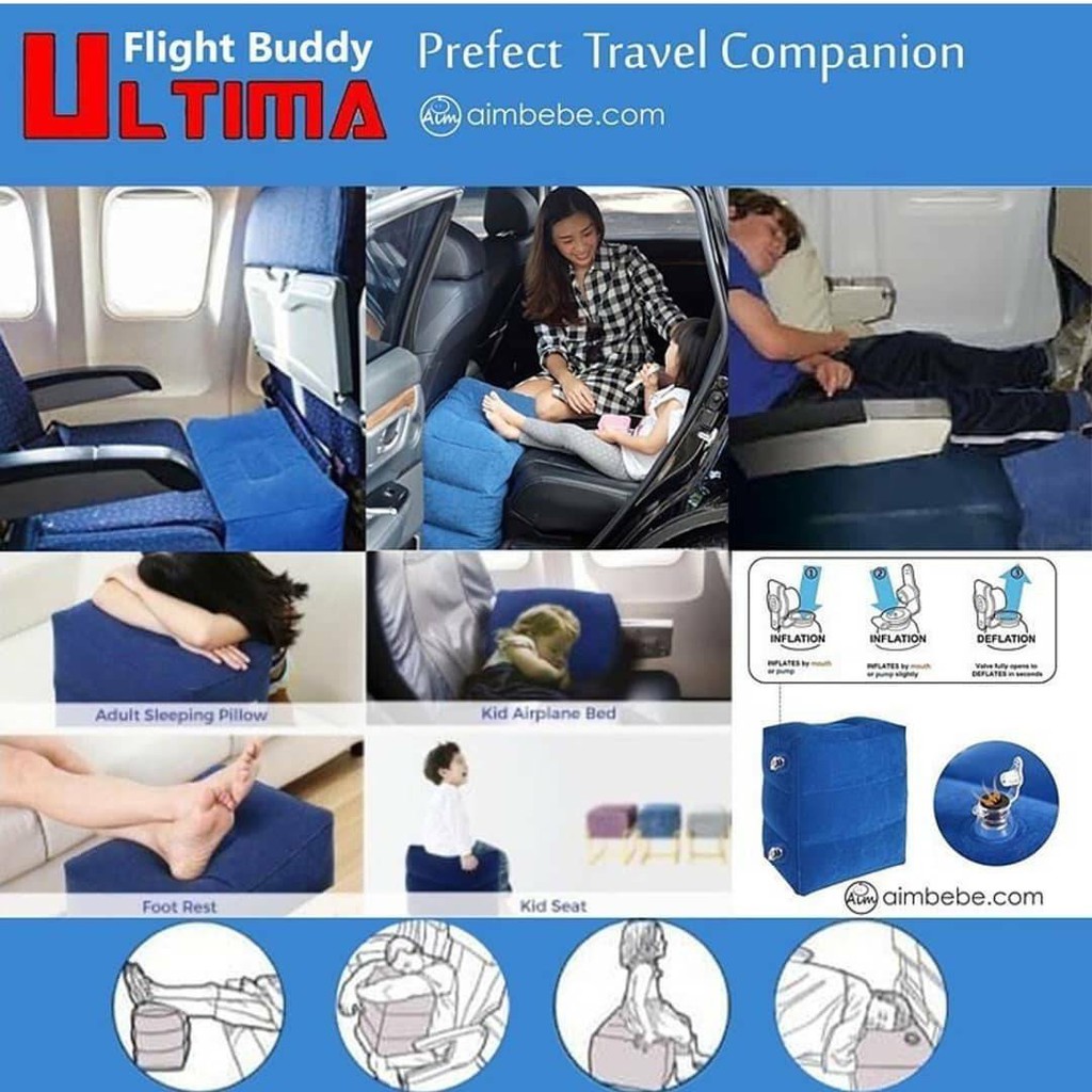 Ultima Flight Buddy Inflateable Foot Rest Plus Pompa