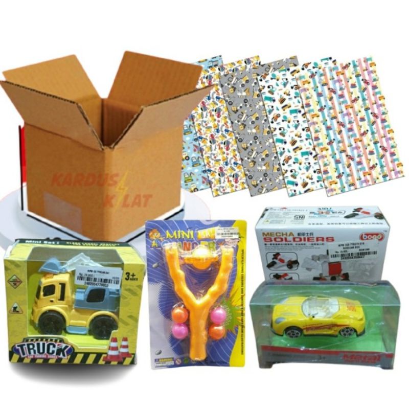 Paket Kado Ulang Tahun Anak Laki - Laki Isi 4 Pcs Mainan
