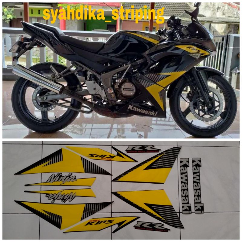 STIKER STRIPING LIS BODY MOTOR NINJA RR 2014 KUNING