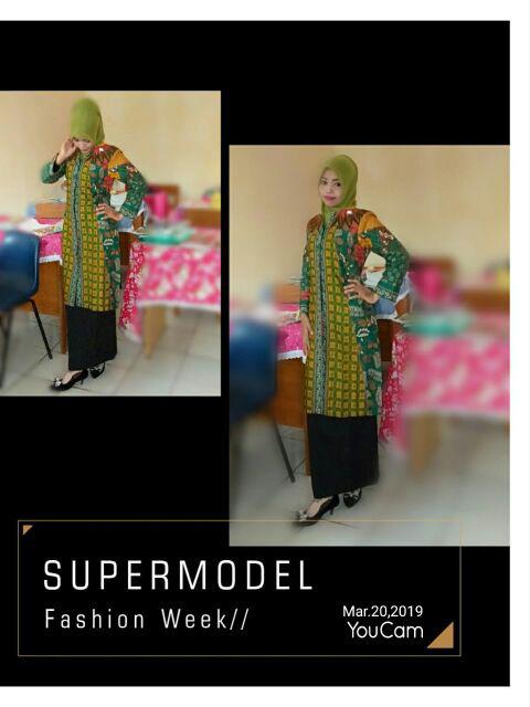 Tunik Batik Ratoe Modern Kode A51 Kancing Depan Paspol Krah Oblong Cubit Bhn Katun Batik Sinaran