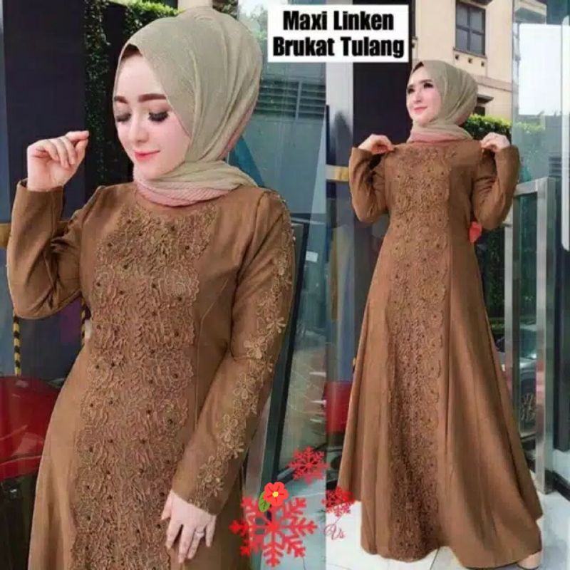 Gamis SIZE.M.L.XL.XXL.Gamis Maxi KANA /Gamis Muslim / Gamis Seragam Keluarga Bahan Moscrepe Kombinas