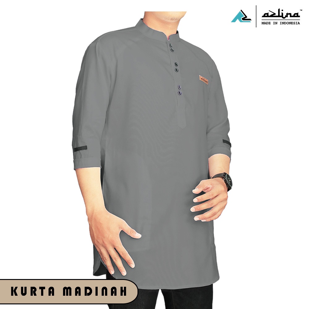 Baju koko kurta Pria lengan 3/4 pakistan matt katun madinah Original azlina (COD)