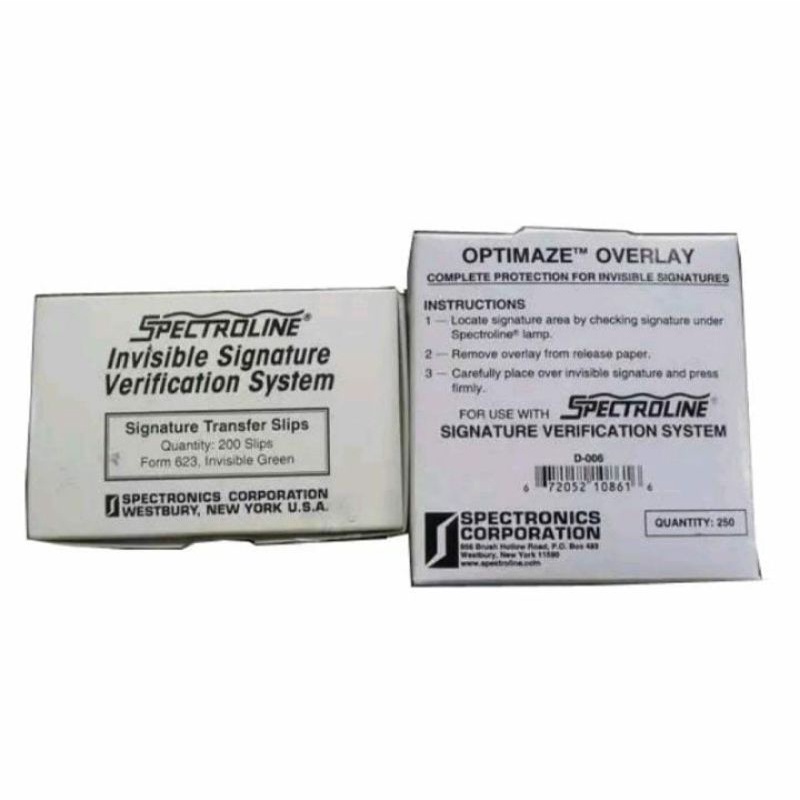

1 (Satu) Set Spectroline Overley Signature