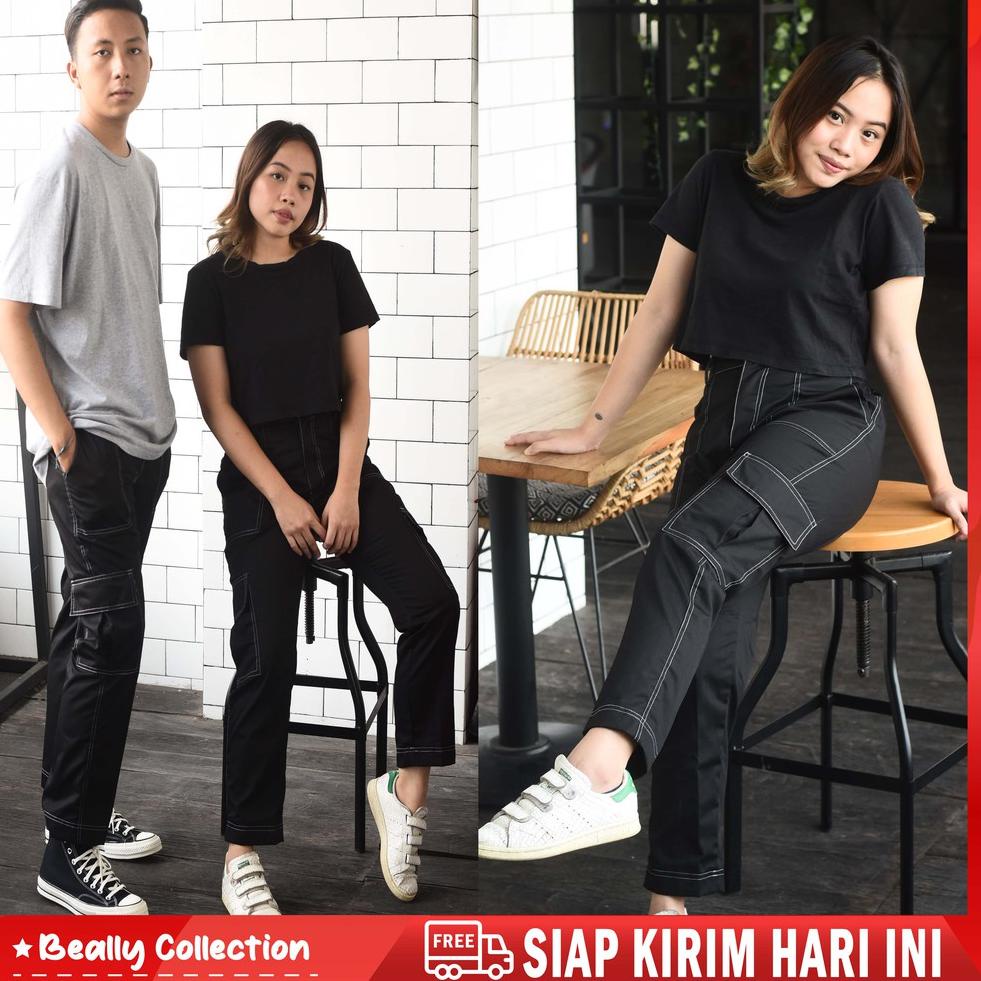 CARGO LIST BLACK S-3XL CELANA CARGO PRIA WANITA CELANA CARGO JOGGER UNISEX 7N0NU5652
