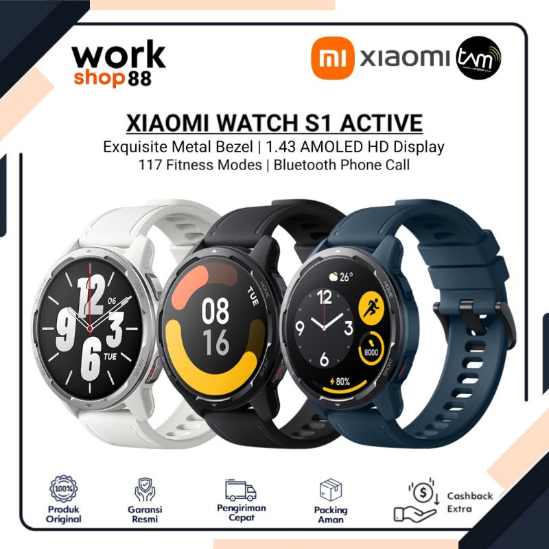 Terbaru Xiaomi Watch S1 Active - New Original Garansi Resmi TAM Nasional - Bluetooth Phone Call Laya