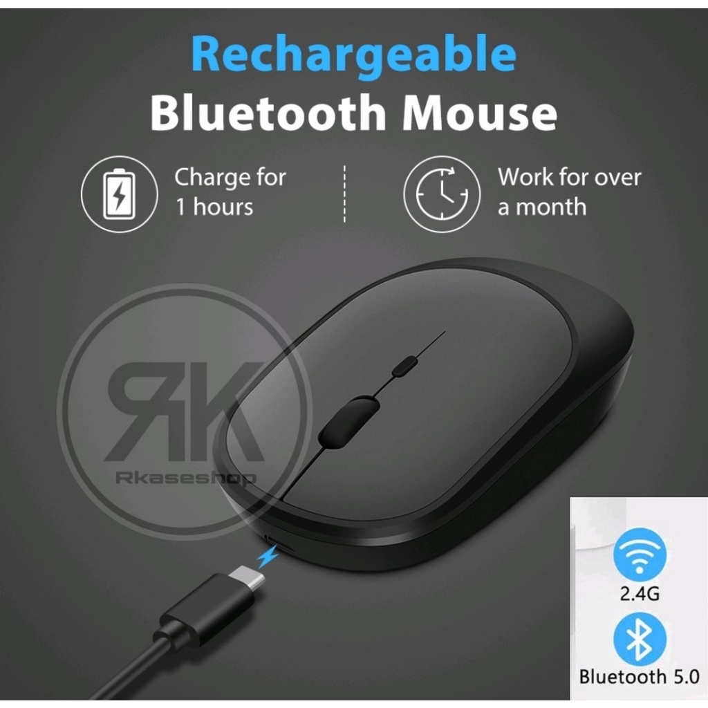 Rechargeable Mouse BLUETOOTH Wireless 2in1 2.4 Ghz Laptop PC Hp AndroidTab