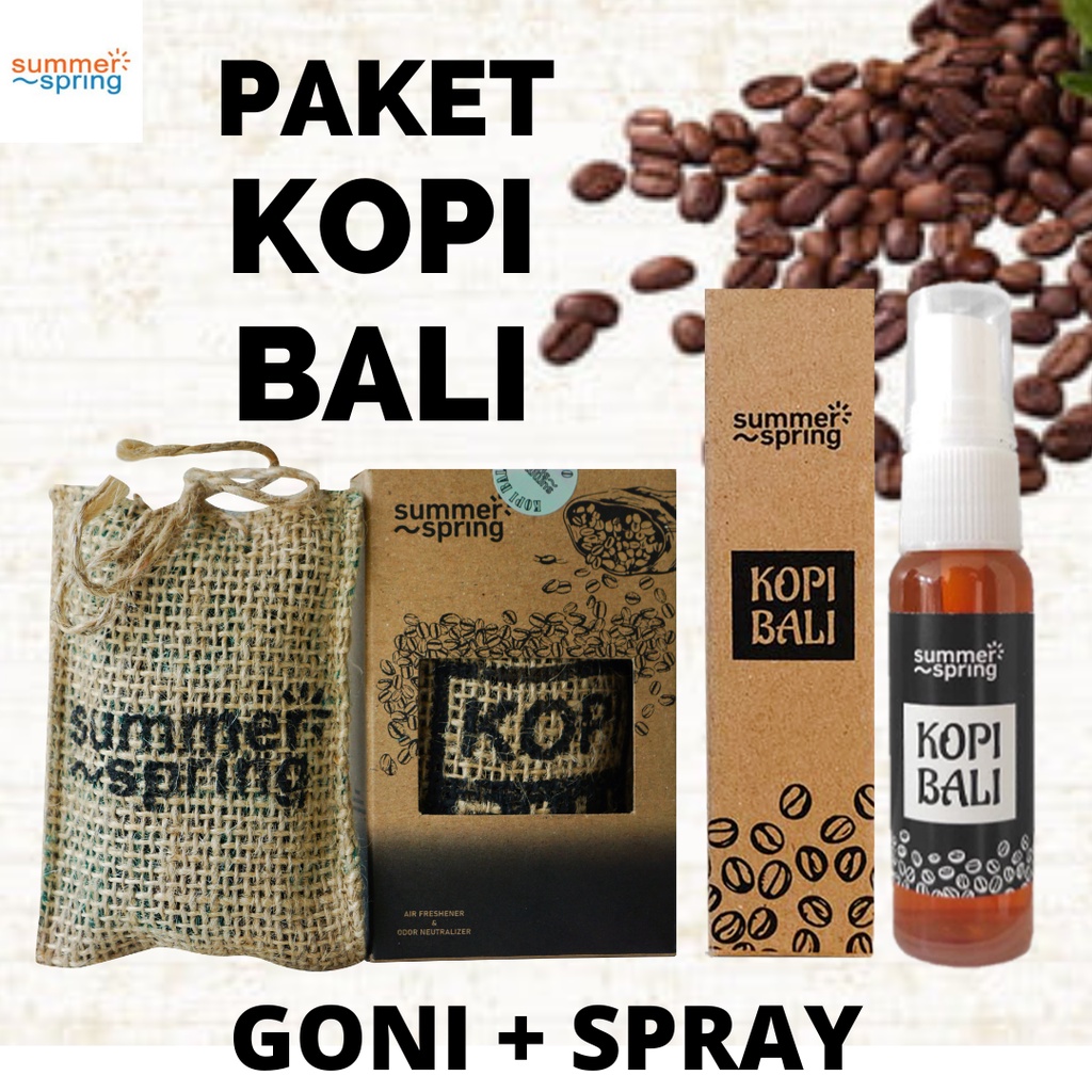 BUNDLING Kopi Bali Parfum / Pengharum Ruangan 1 Goni + 2 Spray Kopi SummerSpring Penghilang Bau Apek