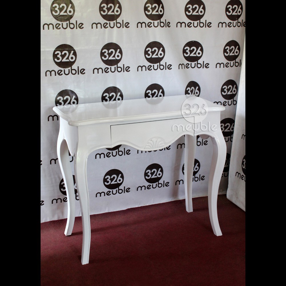 Meja Konsul Duco White Mebel Jepara, Meja Dinding, Meja Konsul