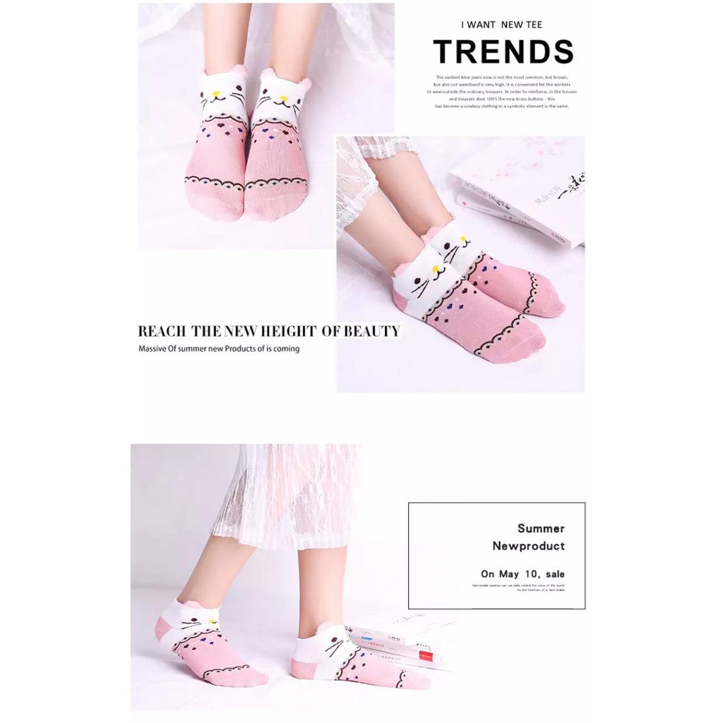 Kaos Kaki Socks Wanita Karakter Motif Cute Lucu Unik Import SHC17