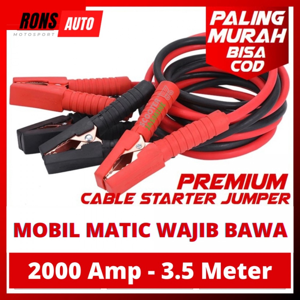 Kabel Jumper Aki Mobil 4 Meter 2000Amp Jamper Aki Motor Emergency Booster Cable