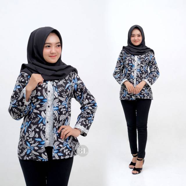ATASAN BATIK MOTIF BLARAK BIRU |BERKUALITAS
