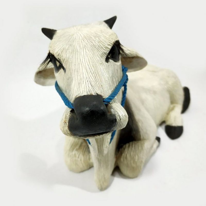 Detail Produk Jual Patung Sapi Lembu Madura Kerajinan Kayu Jati Pahat Ukir
