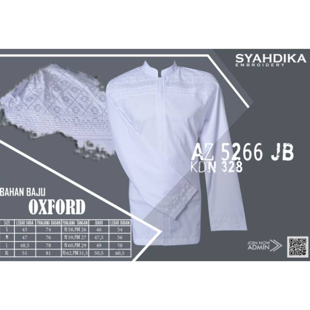 Koko muslim dewasa Orginal Syahdika Jumbo Putih Senada