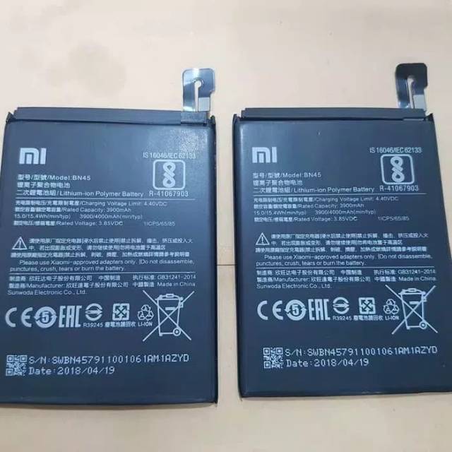 BATRE BATERAI BATTERY XIAOMI REDMI NOTE 5 / PRO 2018 (BN45) ORIGINAL BATTERY BN45