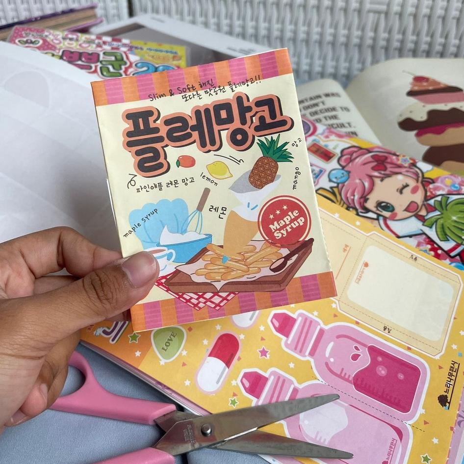 Buku Origami Korea Korean Bentuk Makanan Papercraft Book Buku Lipat Bentuk Makanan Lucu Mainan Anak 