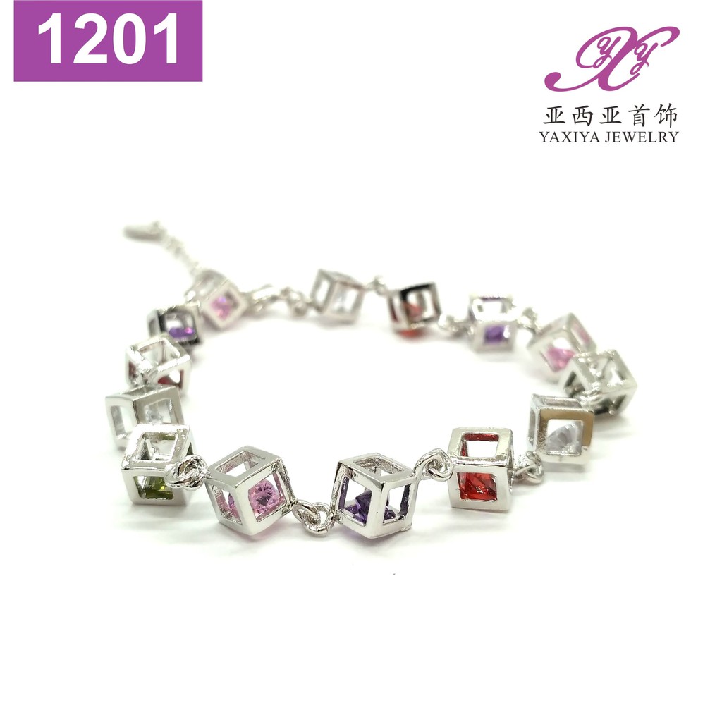 Gelang Jurai Permata Emas putih Perhiasan imitasi Yaxiya Jewelry 1201