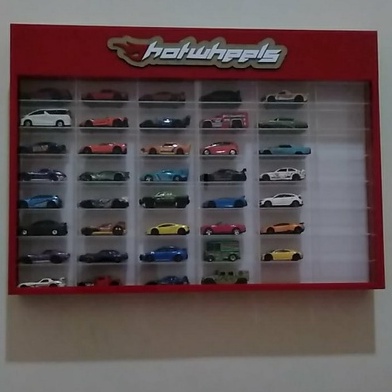 Rak Hotwheels Akrilik isi 48 skala 1:64