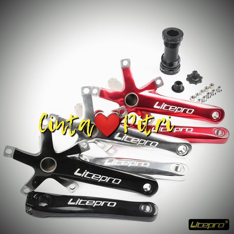 CRANK ARM LITEPRO ULTRALIGHT HOLLOWTECH HT2 SEPEDA LIPAT MTB BMX CRANKSET
