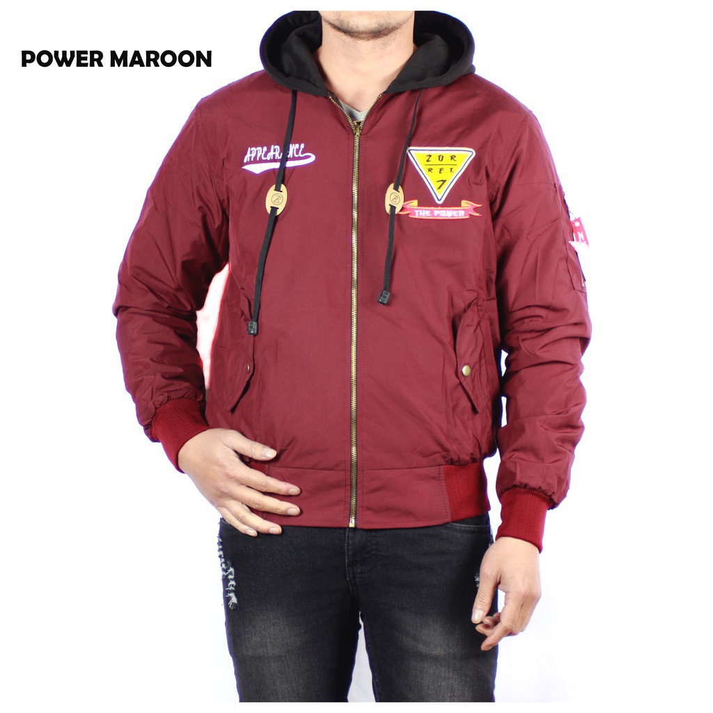 PROMO TERBARU  ZURREL JAKET BOMBER HOODIE POWER