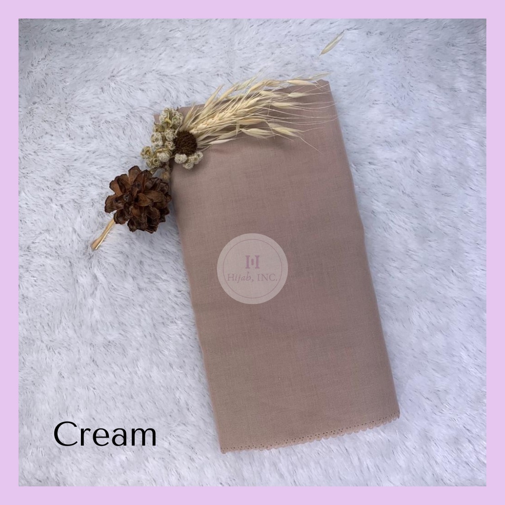 Hijabinc - Athalia Square Hijab Paris Premium Quality-Cream