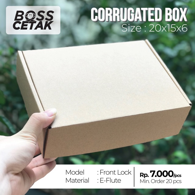 

(20pcs) Box Dus Kue Polos / Dus Brownies / Aksesoris / Kardus Corrugated 20x15x6