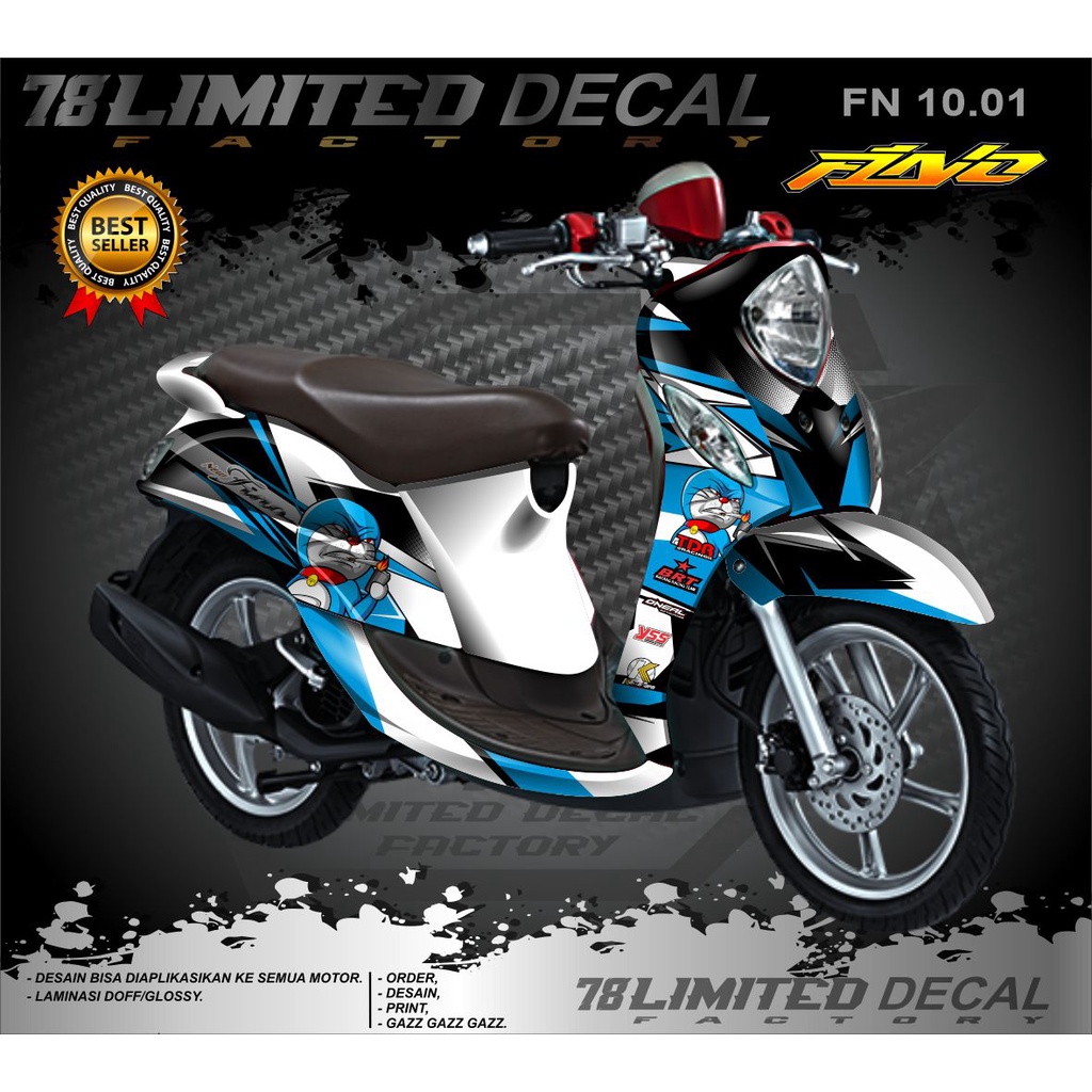 Decal Sticker Fullbody Motor Yamaha Fino Desain Doraemon FN 10.01
