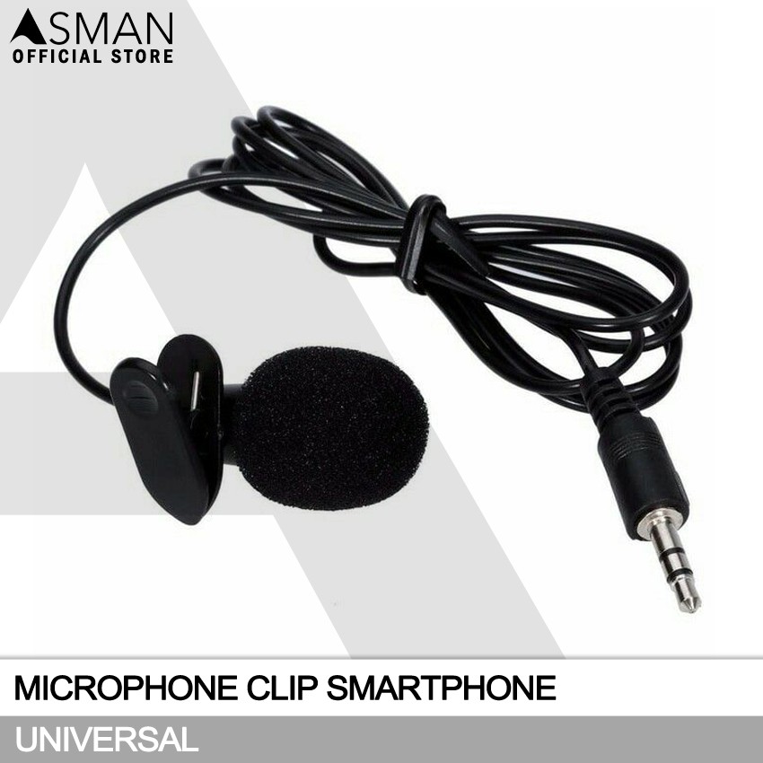 Asman Official - Microphone Clip Smartphone Laptop Tablet PC Youtube Vlog Smule VC 3.5m