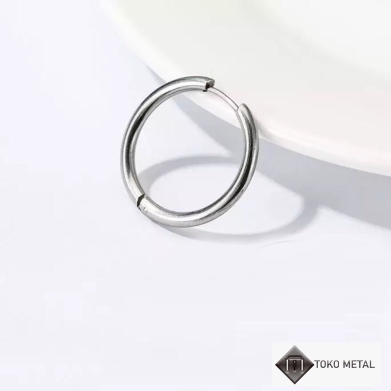 Anting Hoop 100% Titanium Pria Dan Wanita 10mm, 12mm &amp; 14mm[ Toko Metal ]